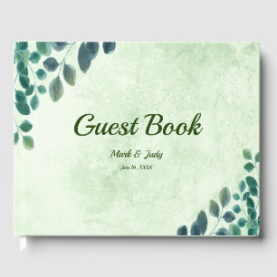 Watercolor Greenery Eucalyptus Leaves Wedding Guest Book