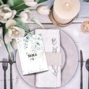 Watercolor greenery eucalyptus table card