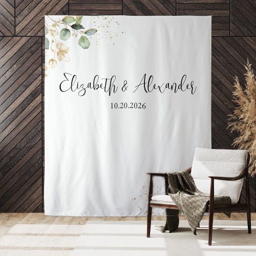 Watercolor Greenery Eucalyptus Wedding Backdrop