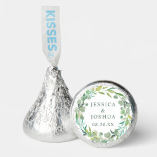 Watercolor Greenery Eucalyptus Wedding Date Hershey®'s Kisses®