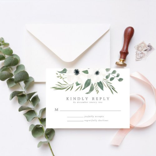 Watercolor Greenery Eucalyptus Wedding RSVP Card