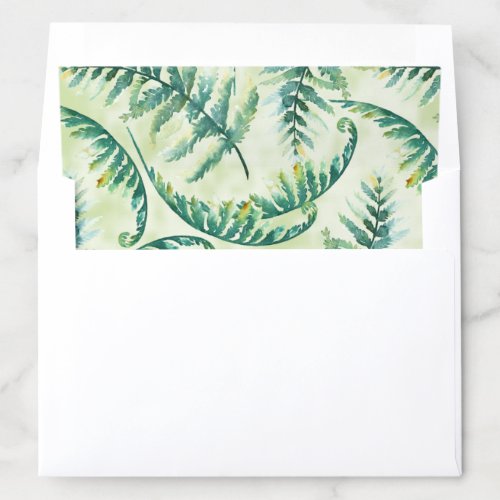 Watercolor Greenery Fern Foliage Wedding Envelope Liner