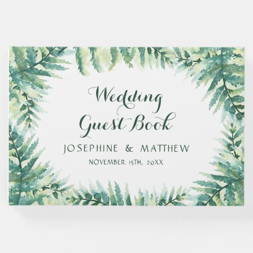 Watercolor Greenery Fern Foliage Wedding Guest Book