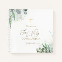 watercolor greenery | First Communion Guest Book