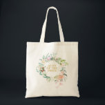 Watercolor Greenery Floral Bridesmaid Favor Tote Bag<br><div class="desc">Featuring a delicate watercolour country garden roses greenery garland,  this chic botanical tote bag is an elegant addition at your wedding event. Ideal for bridesmaids,  usher,  mother or father of the bride or groom or anyone else who is key to your special day. Designed by Thisisnotme©</div>