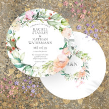 Watercolor Greenery Floral Wedding Invitation
