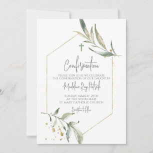 Watercolor Greenery Frame Confirmation  Invitation