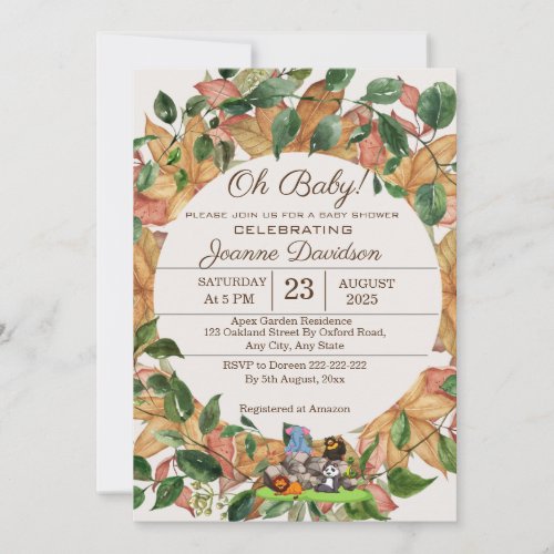 Watercolor Greenery Gender Neutral Baby Shower Invitation