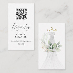Watercolor Greenery Gold Bridal Show Registry Card