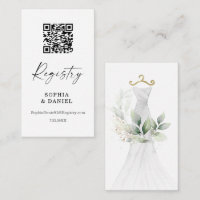 Watercolor Greenery Gold Bridal Show Registry Card
