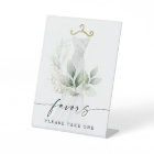 Watercolor Greenery Gold Bridal Shower Favors Sign
