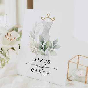 Watercolor Greenery Gold Bridal Shower Gifts Sign