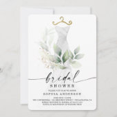 Watercolor Greenery Gold Bridal Shower Invitation (Front)