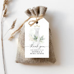 Watercolor Greenery Gold Bridal Shower Thank You Gift Tags<br><div class="desc">This elegant design features a soft watercolor bouquet of eucalyptus,  greenery and gold embellishments wrapping around a painted dress. Click the Personalize and "Click to customize further" button to edit the script wording's color. See the entire collection for more matching items!</div>