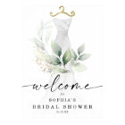 Watercolor Greenery Gold Bridal Shower Welcome