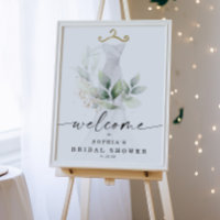 Watercolor Greenery Gold Bridal Shower Welcome