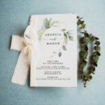 Watercolor Greenery Gold Folded Wedding Program Flyer<br><div class="desc">Everyone will love reading over the details of your wedding with this lovely folded wedding program! Easily edit the design to create a unique wedding program. Add a photo to the back! **Please note: This will arrive flat and you will need to fold in half to create programs. This elegant...</div>
