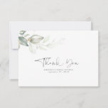 Watercolor Greenery Gold Leaves Small Thank You<br><div class="desc">Watercolor greenery leaves small cute thank you cards</div>