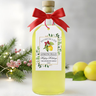 Watercolor Greenery Homemade Limoncello Holiday Gift Tags
