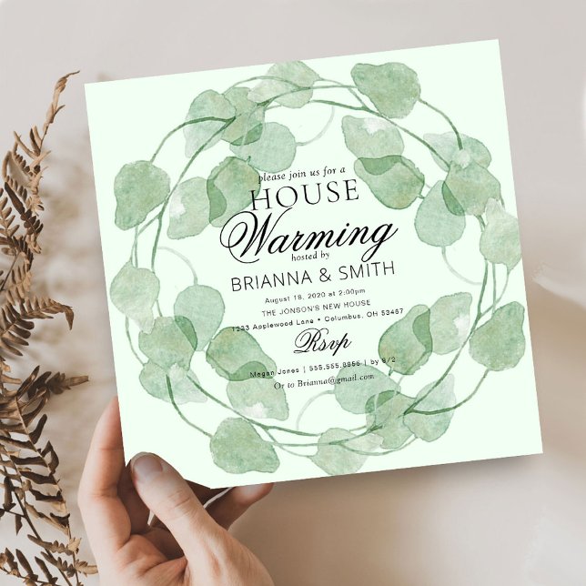 Watercolor Greenery Housewarming  Invitation (Creator Uploaded)