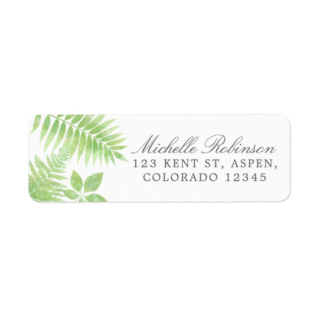 Watercolor Greenery Label (Front)