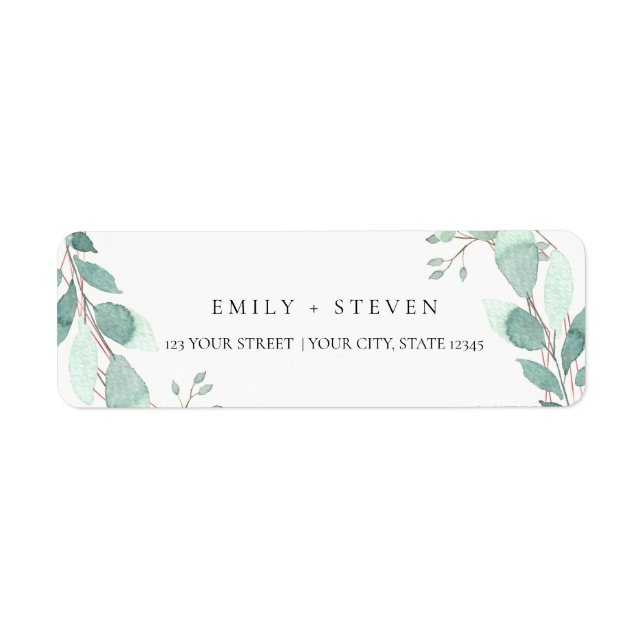 watercolor greenery label (Front)