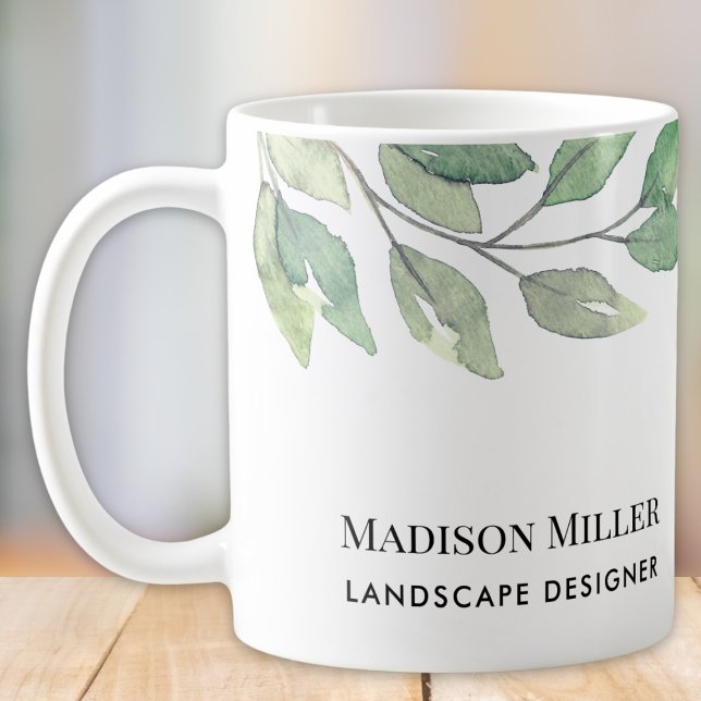 Watercolor Greenery Landscape Designer Coffee Mug (Creator Uploaded)