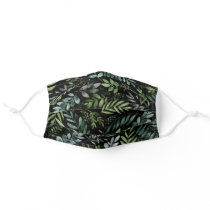 Watercolor greenery leaves adult cloth face mask