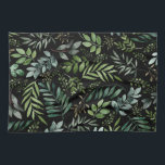 Watercolor greenery leaves  kitchen towel<br><div class="desc">Elegant Watercolor leaves and branches pattern</div>