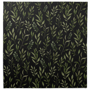Watercolor Greenery Leaves Pattern Cloth Napkin