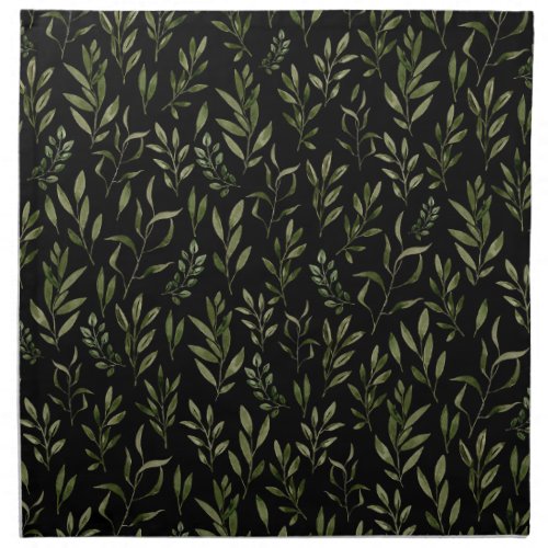Watercolor Greenery Leaves Pattern  Cloth Napkin