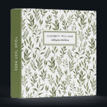 Watercolor Greenery Leaves Pattern Personalized  3 Ring Binder<br><div class="desc">elegant watercolor greenery leaves pattern personalized binder</div>