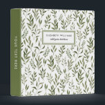 Watercolor Greenery Leaves Pattern Personalized  3 Ring Binder<br><div class="desc">elegant watercolor greenery leaves pattern personalized binder</div>