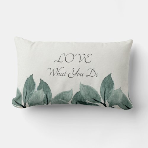 Watercolor Greenery Leaves Personalized Throw Pill Lumbar Pillow