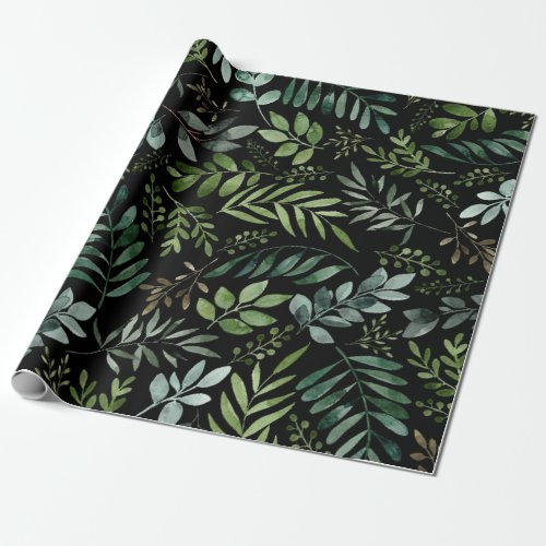 Watercolor greenery leaves wrapping paper