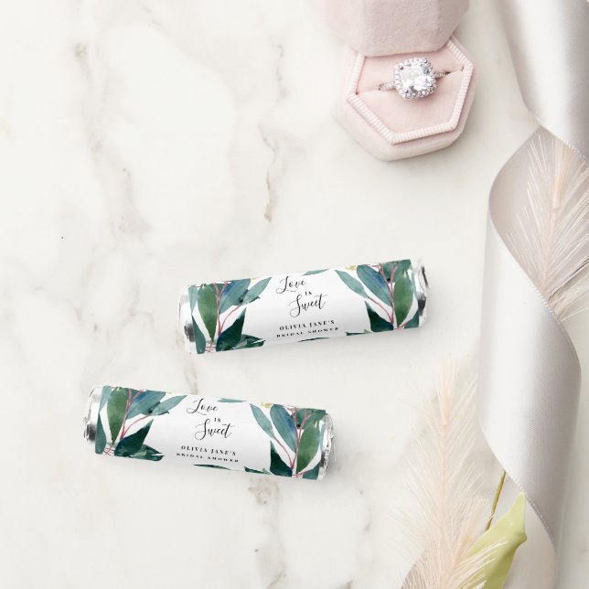 Watercolor Greenery Love Is Sweet  Breath Savers® Mints (Wedding)