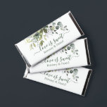 Watercolor Greenery Love Is Sweet Wedding Green Hershey Bar Favors<br><div class="desc">Modern Elegant Calligraphy Script Watercolor Botanical Greenery Love is Sweet Chocolate Bar Wedding Favors include eucalyptus leaves,  green botanical foliage,  dusty blue leaves and other beautiful botanical greenery. Green Text.</div>
