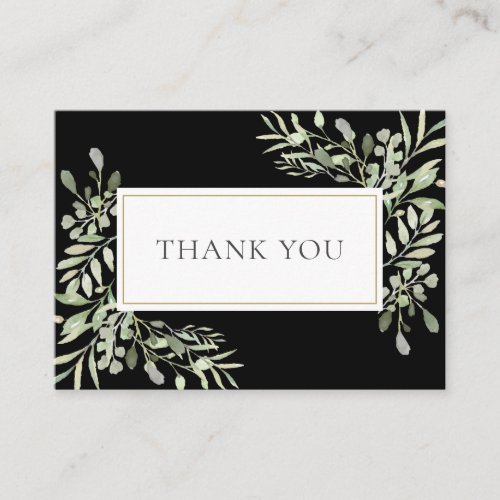 Watercolor Greenery Modern Business Thank You Referral Card