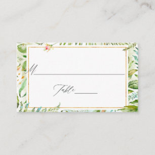 Watercolor Greenery Monogrammed Wedding Place Card