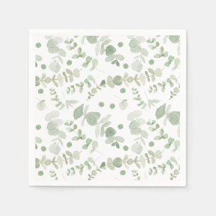Watercolor Greenery Napkins