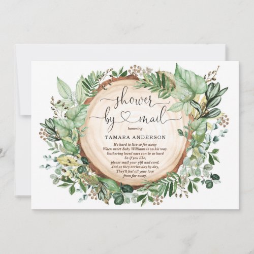 Watercolor Greenery Neutral Baby Shower By Mail Invitation
