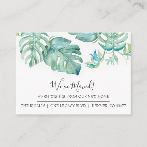 Watercolor Greenery New Home Moving Announcement