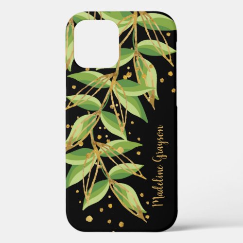 Watercolor Greenery Personalized iPhone 12 Case