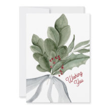 Watercolor Greenery Personalized Christmas