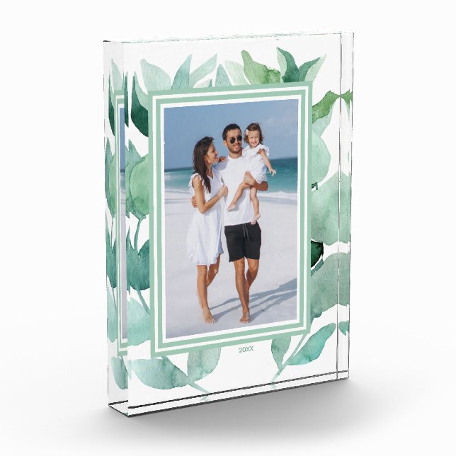 Watercolor Greenery Photo Block (Left)