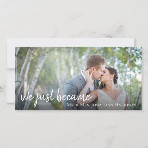 Watercolor Greenery Photo Just Married Reception Save The Date