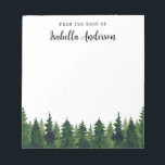 Watercolor Greenery Pine Trees Personalized  Notepad<br><div class="desc">greenery watercolor pine trees personalized notepad</div>