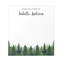 Watercolor Greenery Pine Trees Personalized 