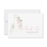 Watercolor Greenery Pink Floral Dress Thank You Watercolor Greenery Pink Floral Dress Thank You