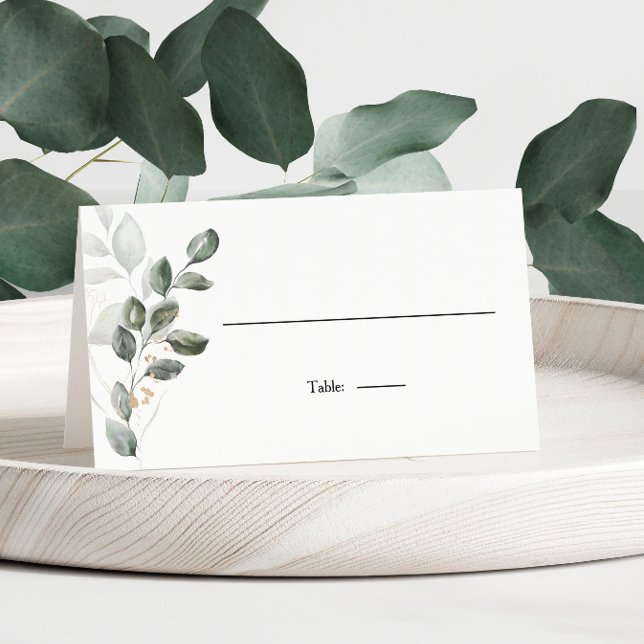 Watercolor Greenery  Place Card (Creator Uploaded)